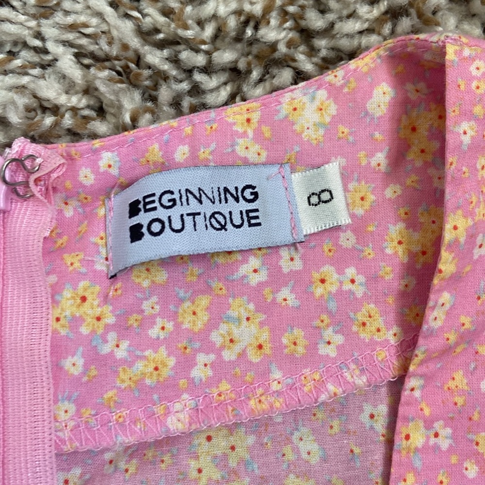 Beginning Boutique pink floral mini dress Size 8 - Picture 2 of 12
